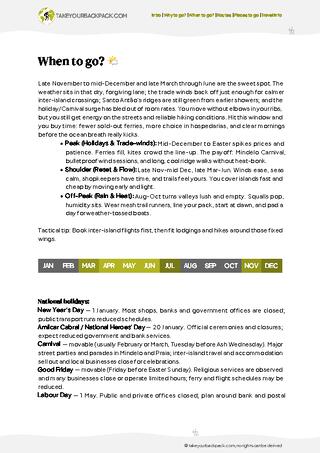 example page 1 from our offline Travel Guide for Cabo Verde